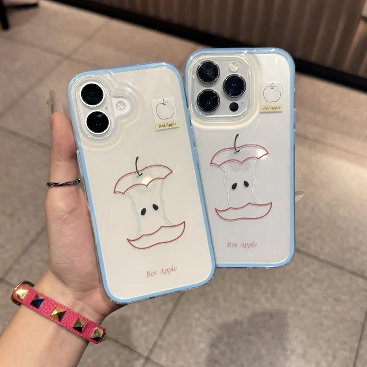 线条苹果核适用于苹果16手机壳iPhone15透明11大孔二合一13软12