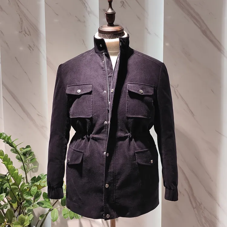 冬季灯芯绒猎装夹克男士时尚休闲外套可拆卸内胆鹅绒羽绒服m65