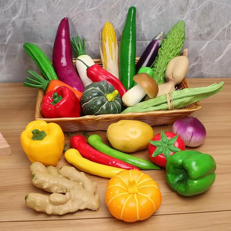 彷真塑料蔬菜模型水果摆件果蔬套装食物食品玩具儿童认知拍摄道具