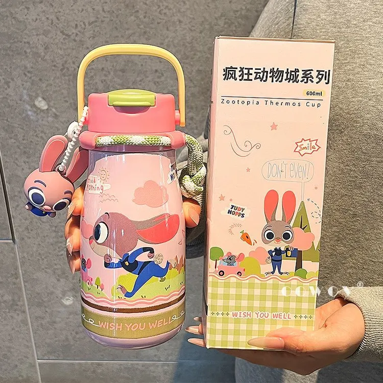 朱迪尼克保温杯女新款高颜值水杯儿童学生上学专用吸管杯生日礼物