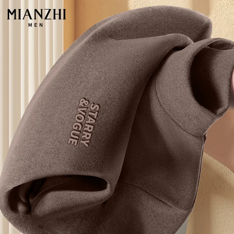 棉致双面绒德打底衫男冬秋季加绒保暖内搭男款半高领男士长袖t恤Y