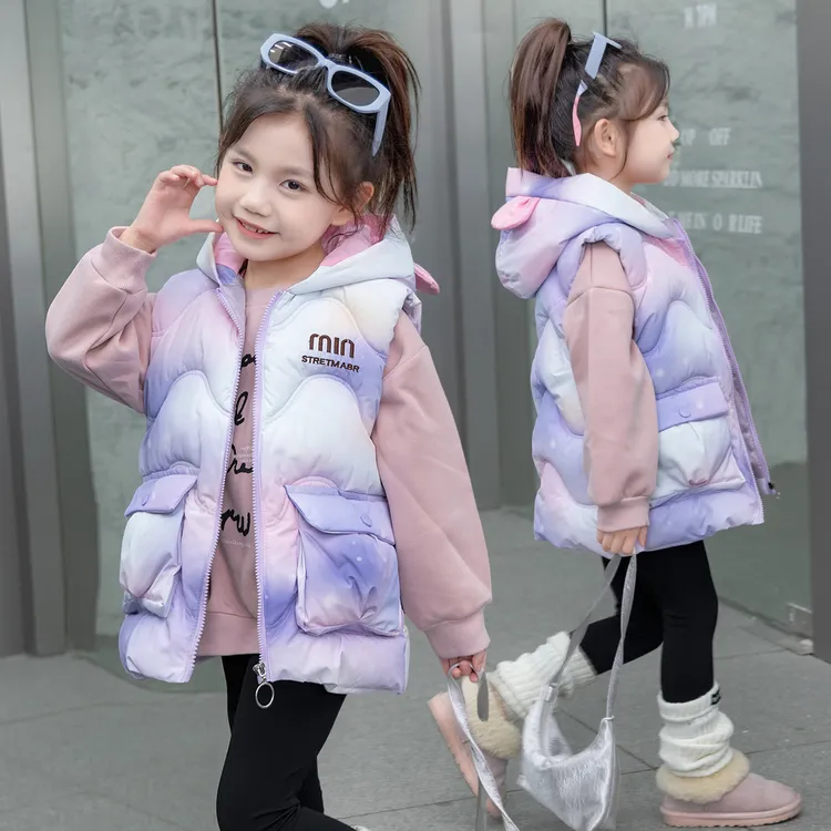 马甲女童外穿2025爆款加厚小女孩马甲秋冬新款宝宝卡通风洋气马夹