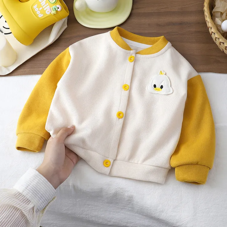 儿童针织衫外套婴幼儿春秋季开衫打底棒球服男女宝宝拼色褂子上衣