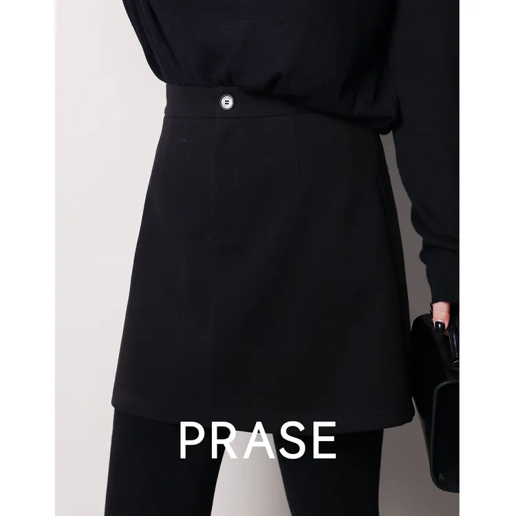 PRASE·杨杨【米兰半裙】微胖高腰显瘦A字短裙毛呢短半裙PR510S81