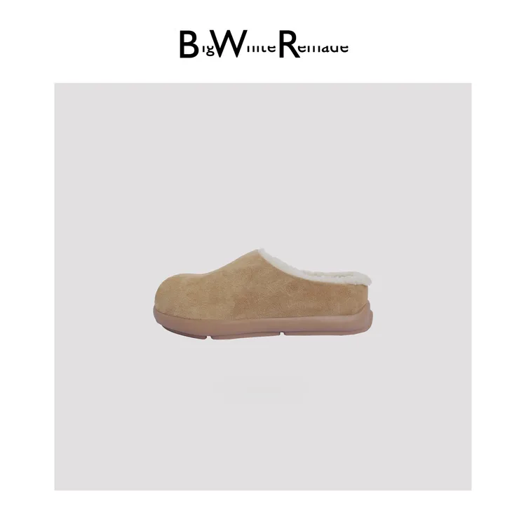 BIG WHITE REMADE“一脚蹬”高丝光反绒+羊羔毛休闲风勃肯鞋D5L31