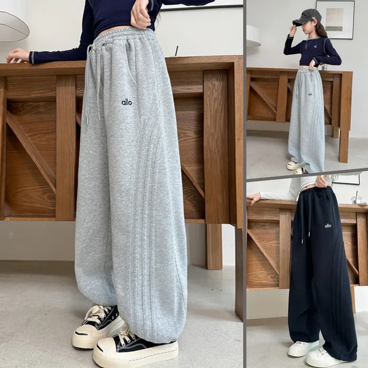 女童裤子春秋款2025新款女孩显瘦直筒休闲裤宽松女大童运动版卫裤