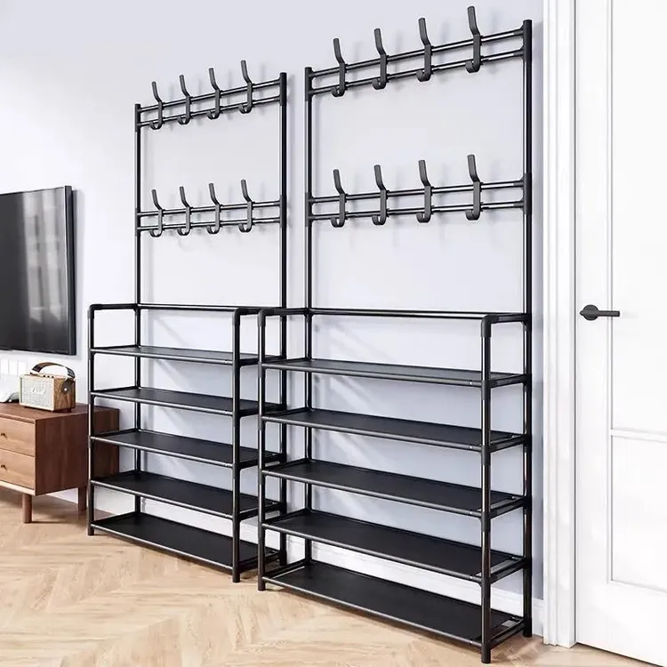 【破损包赔】宿舍衣帽架多层门厅鞋架家用鞋架子简易客厅衣架落地鞋