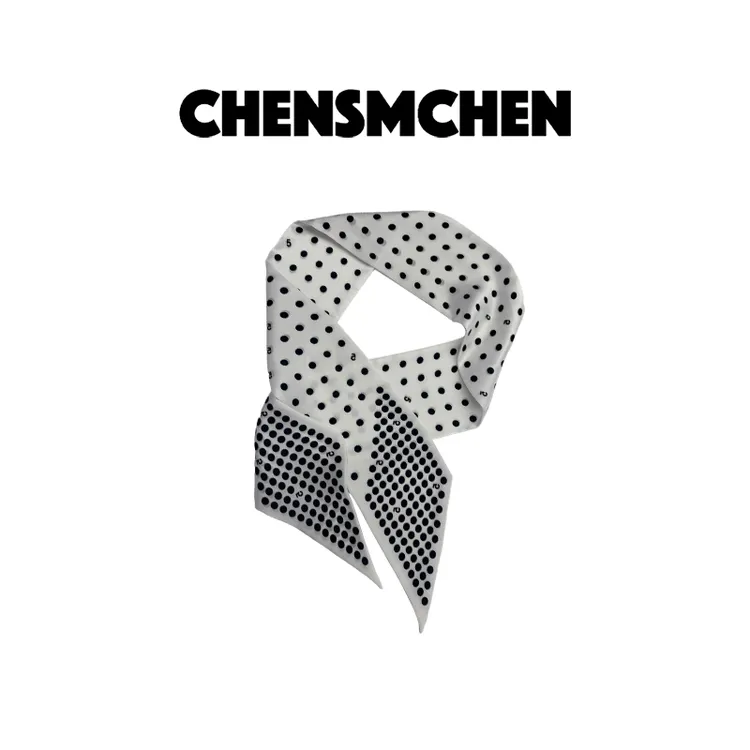 CHENSMCHEN 100桑蚕丝波点丝巾时尚百搭配饰CSES8064NL