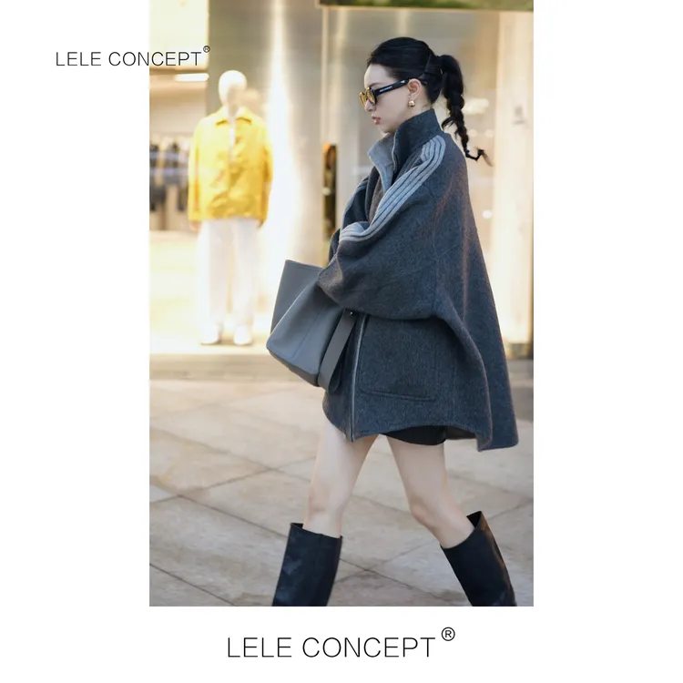 LELE CONCEPT丨【如一】都市休闲风肩袖压线羊毛休闲外套FW25C0001W