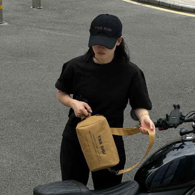 TSSSISI 单肩复古简约防泼水户外休闲帆布包