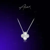 AIAX 925银 镀K金 简约百搭精致高级感镭射四叶草项链TSJ9408