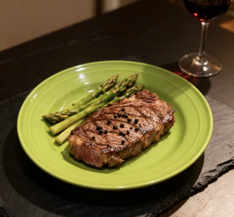 绿色大号牛排盘家用高级感深盘适合多种美食盛放