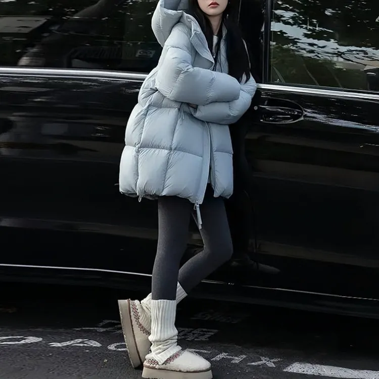 2025秋冬设计感小香风洋气宽松保暖棉服女夹绵加厚显瘦连帽外套女
