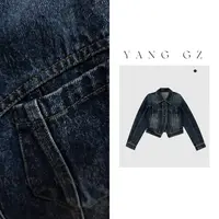 YANG GZ【山海之约】复古水洗蓝牛仔夹克短外套女 GZ667#BKM8020