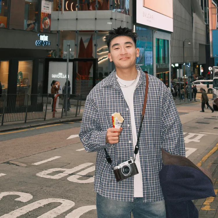 SANBAI 叁佰【Miu系蓝格子衬衫】春秋美式复古慵懒风经典格纹衬衫