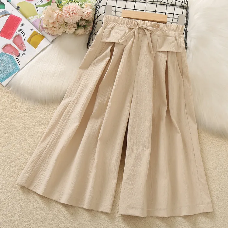 女童夏季裙裤2025新款儿童裤子薄款七分裤夏装休闲宽松直筒阔腿裤