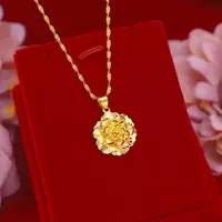 合金吊坠 花开富贵牡丹花吊坠
