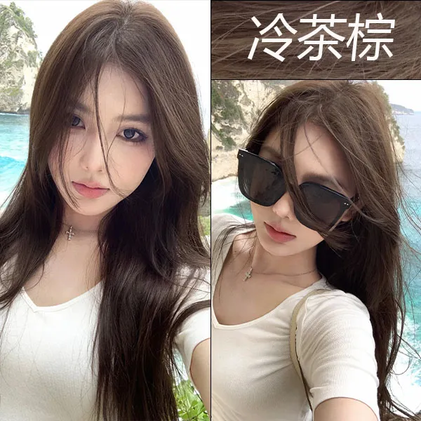 【买一送一】冷茶棕染发膏2025流行显白发色推荐免漂不伤发自己染剂