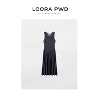 LOORAPWD/罗拉密码【鲲之梦境】黑色无袖拼接连衣裙25CJBC0060N