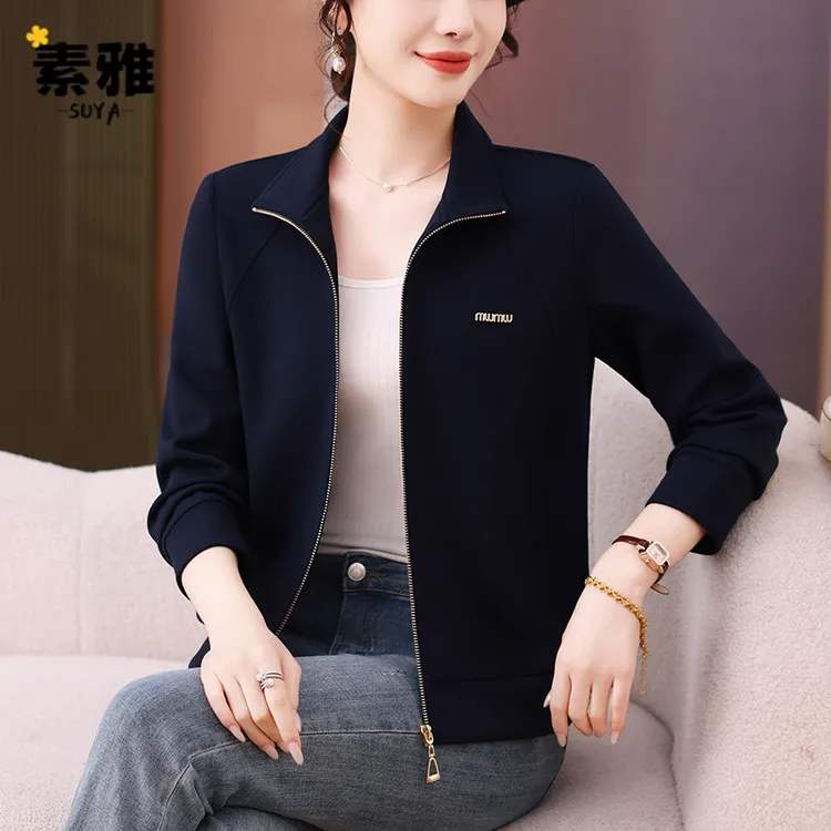 2025新款春秋时尚休闲开衫外套女宽松大码女款减龄百搭妈妈装上衣