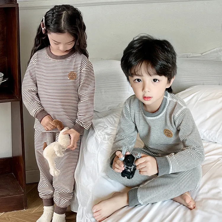 儿童保暖内衣套装德绒女宝宝男童秋衣秋裤冬季无痕磨绒睡衣家居服