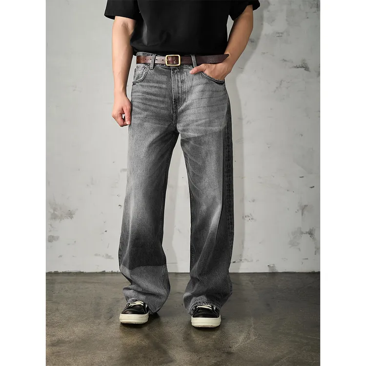 DOKIE【矩格】13盎司重磅进口水洗宽松直筒版型牛仔裤32070