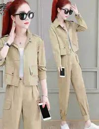 时尚套装女装潮2025新品春秋装减龄短小个子休闲束脚2402