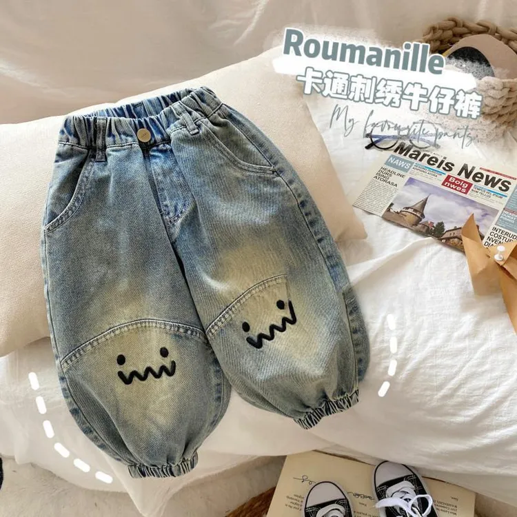 男童裤子超软春秋2025新款儿童牛仔裤韩版小童休闲束脚裤宝宝洋气