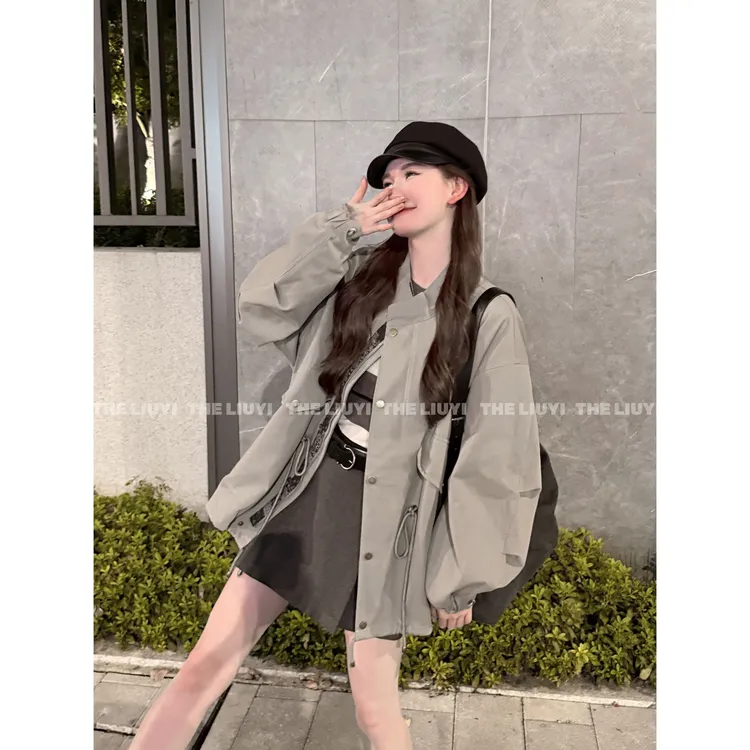 【LIUYI】里斯本~高级感宽松廓型收腰风衣外套58061