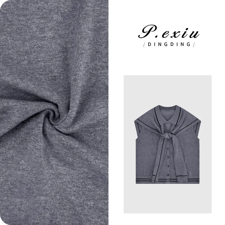 羊毛设计感假两件海军领无袖针织背心 ZZ0965