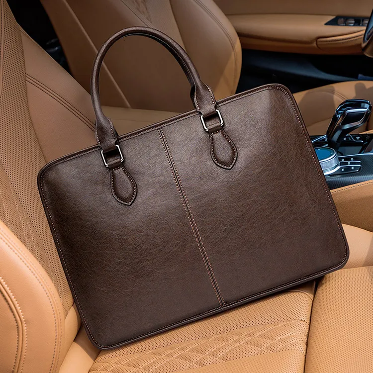 英皇保罗真皮男包公文包2025新款头层牛皮斜挎手提包商务复古时尚