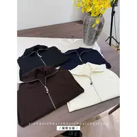 “”周末午后“”拉链针织毛衣开衫女毛针织衫燕麦上衣长袖