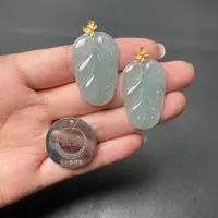 翡昱-N26-42366-天然A货翡翠吊坠18K金扣-多样性发其一