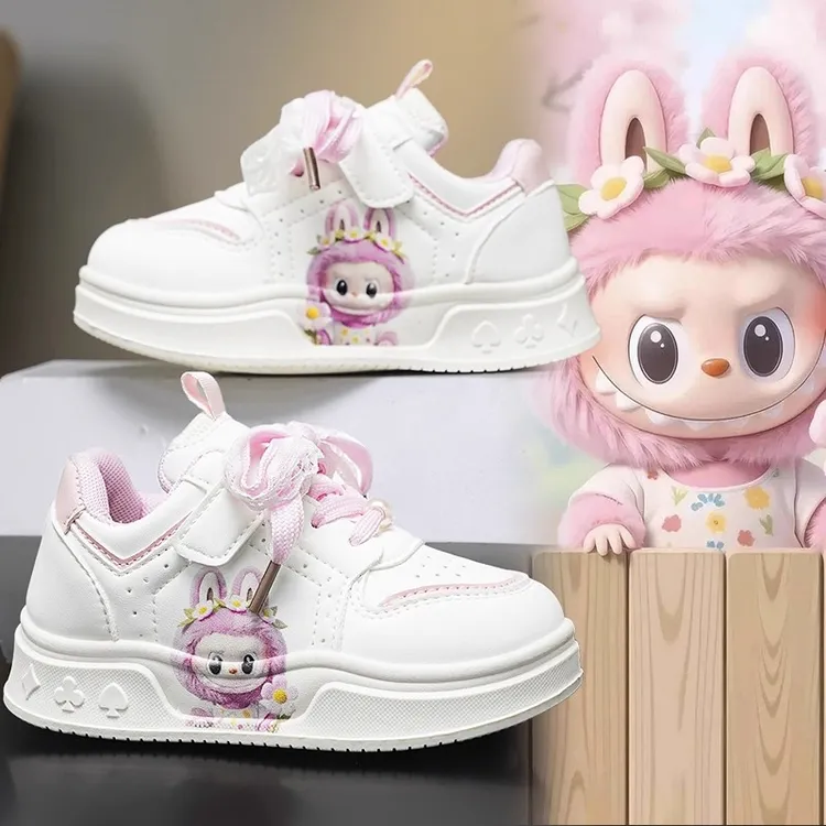 拉布布童鞋女童2025新款秋季儿童运动鞋女孩软底小白鞋板鞋小学生