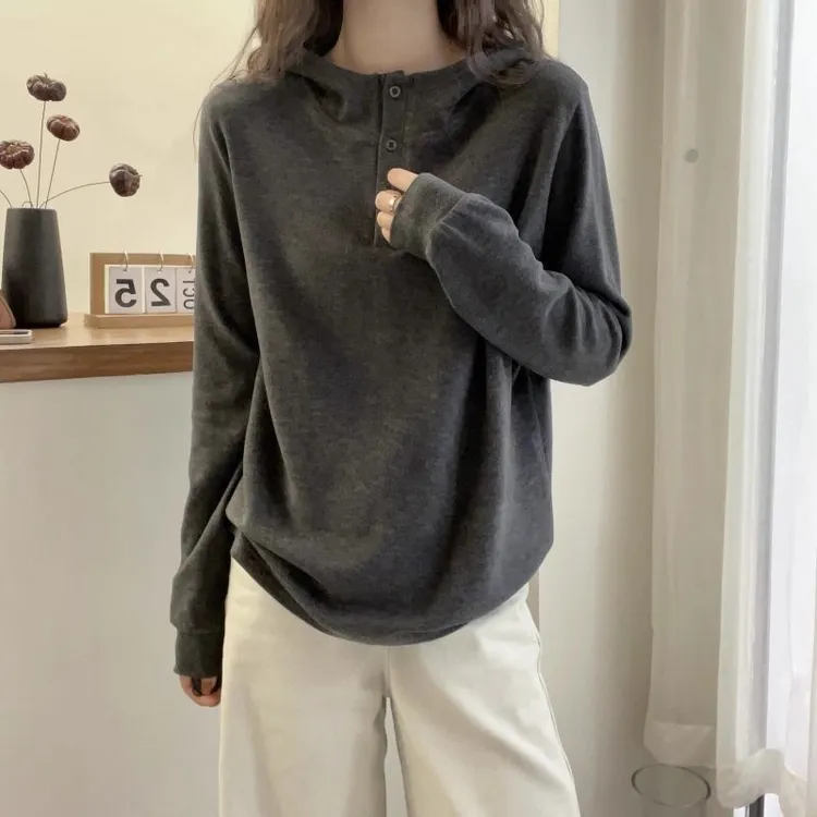 大码双面德绒连帽上衣女秋冬季2025新款宽松显瘦时尚长袖保暖帽衫