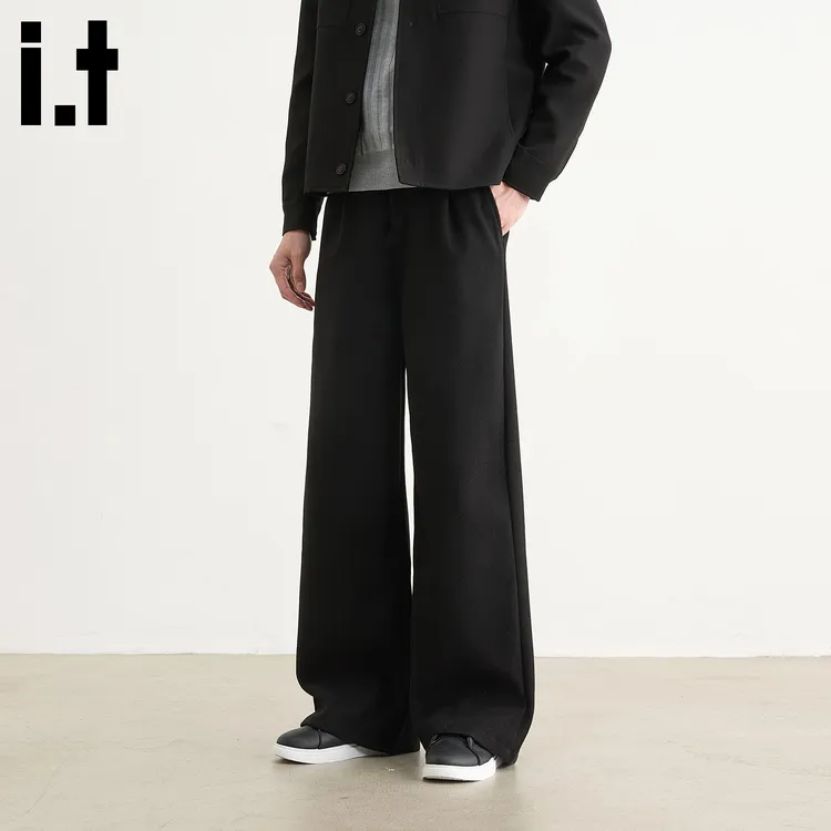 i.t:CHOCOOLATE老钱风西裤男士2025秋冬款宽松通勤垂感直筒休闲裤