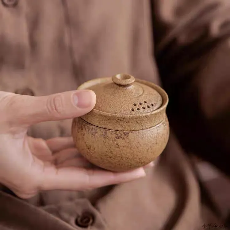 高档老岩泥复古风便携旅行茶具泡茶壶茶杯快客杯一人饮陶瓷