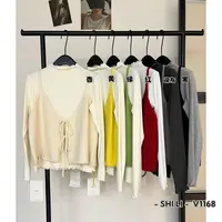 十里@V1168 韩系慵懒系带背心+高领花边打底衫两件套 9-27