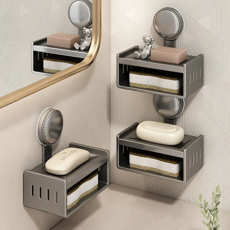 吸盘肥皂盒壁挂式香皂盒免打孔置物架家用海绵浴室卫生间收纳