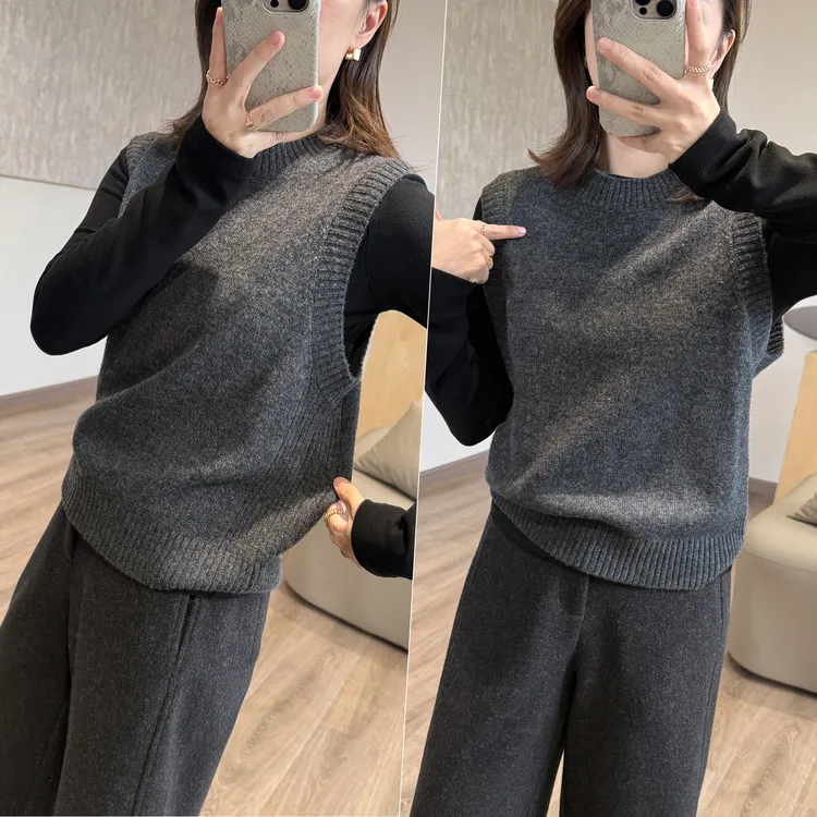 【定制】miu系荃羊毛马甲 精致合身好版型圆领叠穿套头马甲