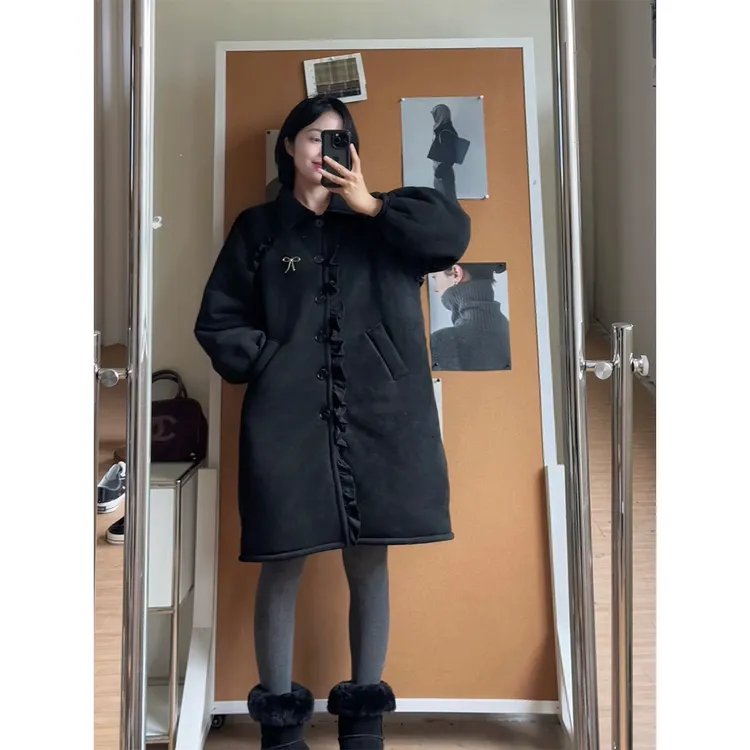 睡衣女冬季长款三层夹棉袄加厚保暖睡衣冬季甜美可外穿家居服冬天