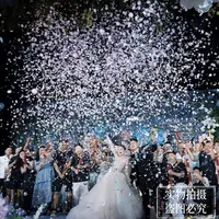 婚礼礼花筒结婚浅粉色花瓣雨爱情公寓同款手拧炮银丝带礼花筒