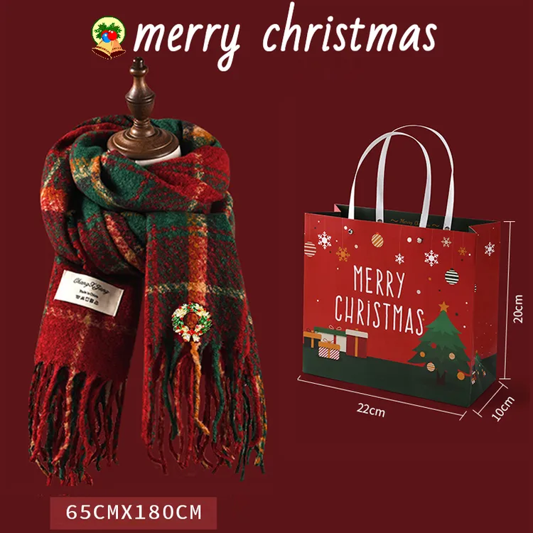 圣诞节平安夜冬季送女朋友老婆高档实用礼物围巾女冬季保暖礼品
