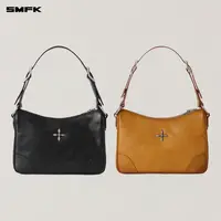 SMFK野性起源皮质肩背包 B0006B1 女士百搭黑色腋下单肩包
