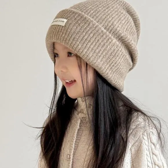 儿童帽子秋冬季堆堆帽洋气女孩毛线帽冬款女童针织帽男孩护耳男童