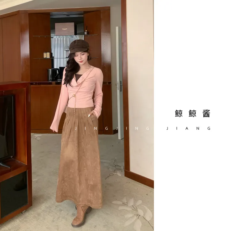 ZOZ鲸鲸酱【沙漠玫瑰】秋冬季新款收腰气质高级设计感显瘦半身裙