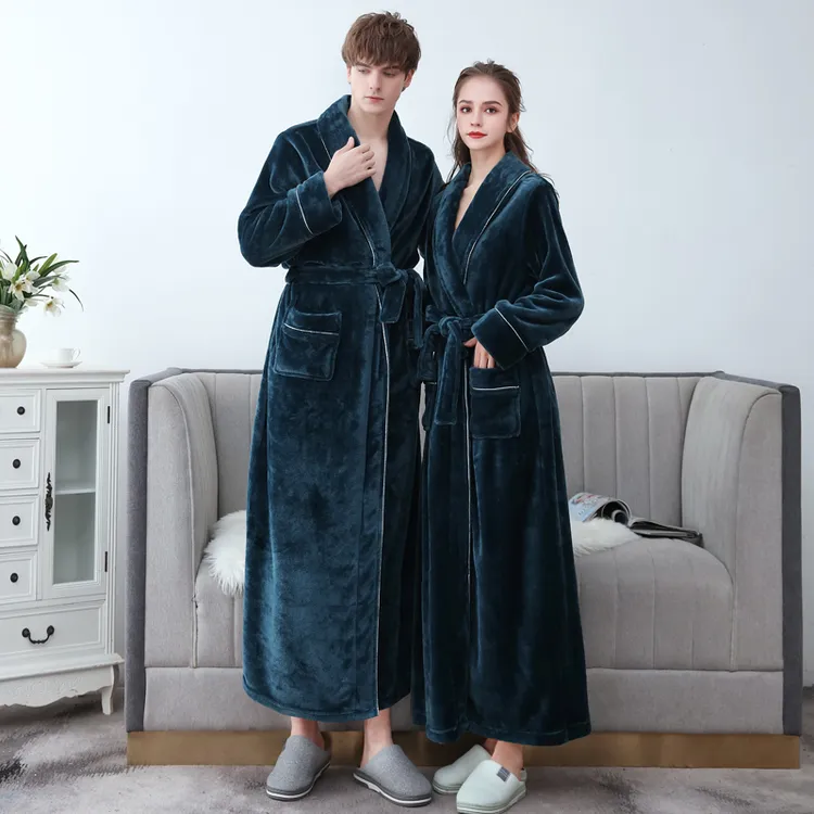 加长款睡袍女冬季2025秋冬季珊瑚绒情侣浴袍加厚加绒男士大码浴衣