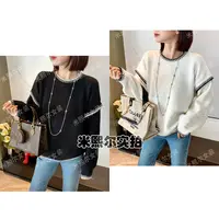 慵懒风松弛感套头毛衣女2025秋冬设计感拼接缝线圆领针织衫长袖