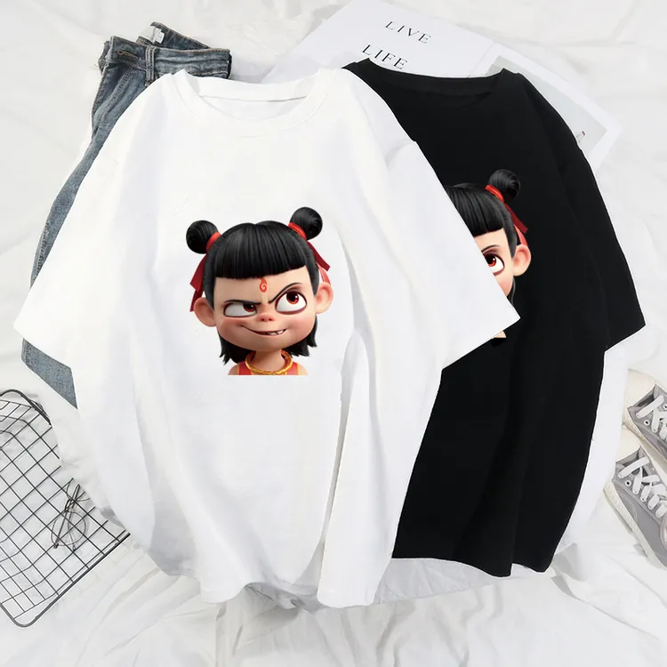 哪吒t恤儿童纯棉短袖男童打底衫2025新款夏季中大童女宝宝上衣服