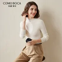 COMOBOCA/科蒙·博卡25修身含桑蚕丝羊绒衫半高领针织衫KSSDL24029